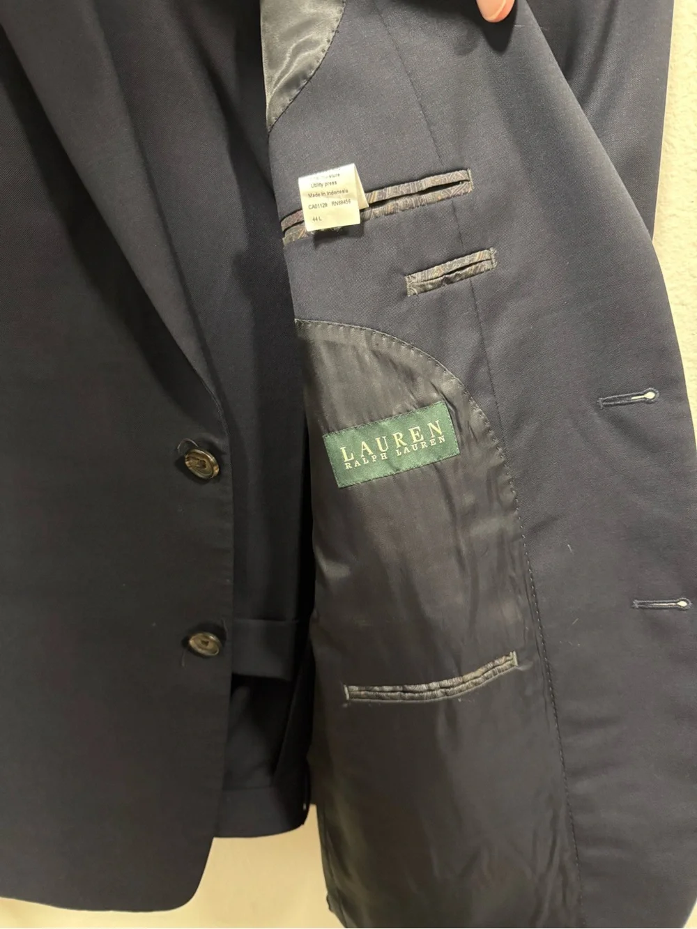 Ralph Lauren Men's Dark Navy Two-Button Suit Jacket